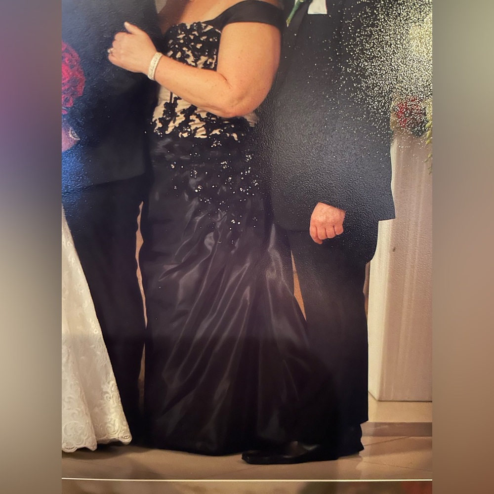 Rina di montella costum made black and cream corset gown